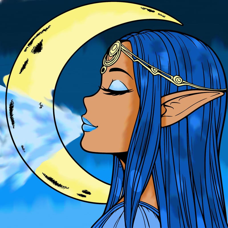a realistic moon elf