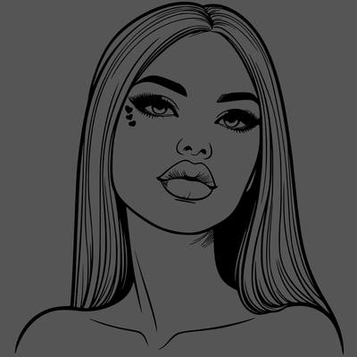 realistic woman with full lips