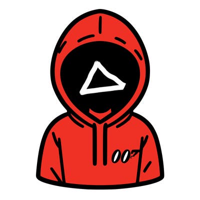 a person with non face waering a hoodie with a small 007 symbol
