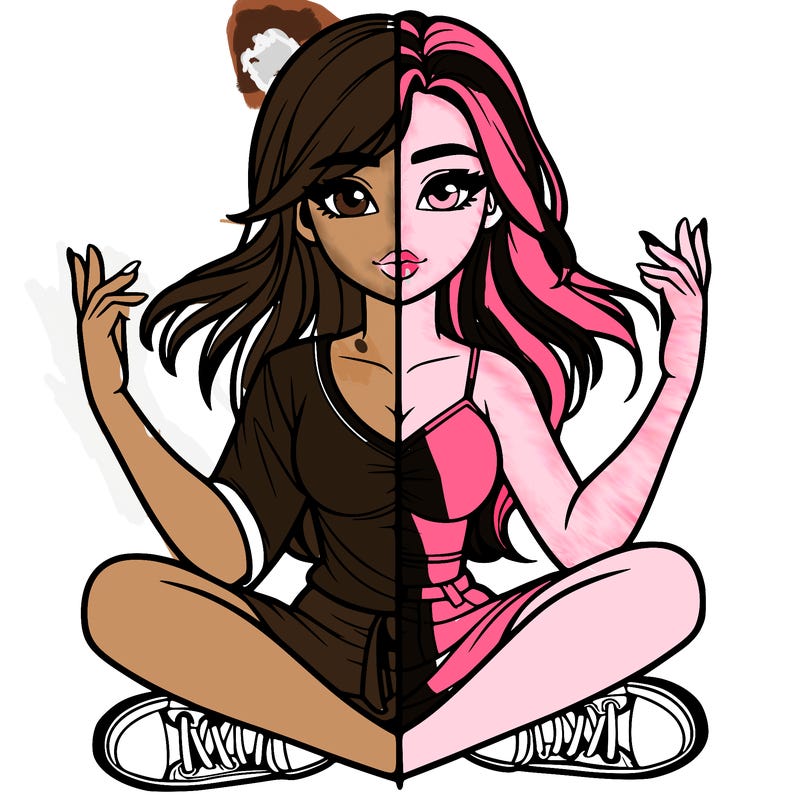 realistic girl split