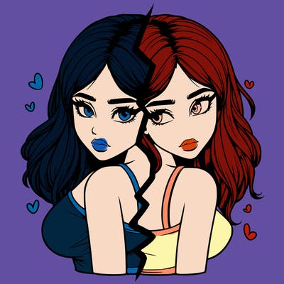 realistic girl split