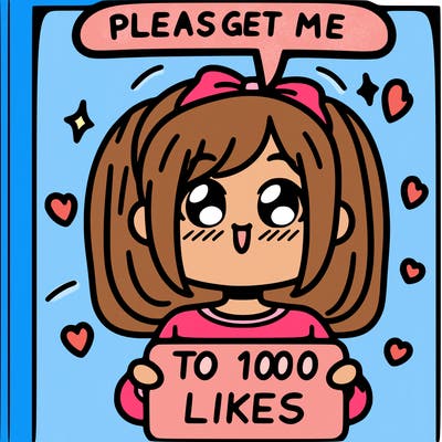 a girl saying please get me to 100 likes