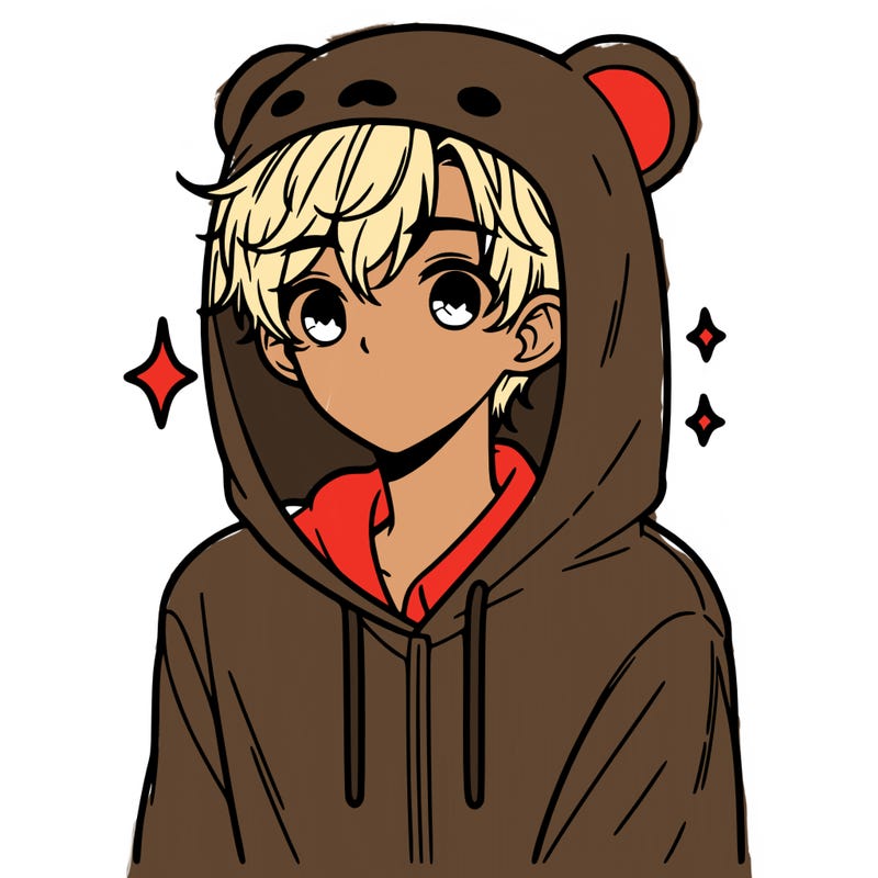 a 17 year old boy in a cute animal hoodie