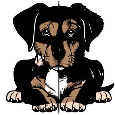 realistic dog split picture