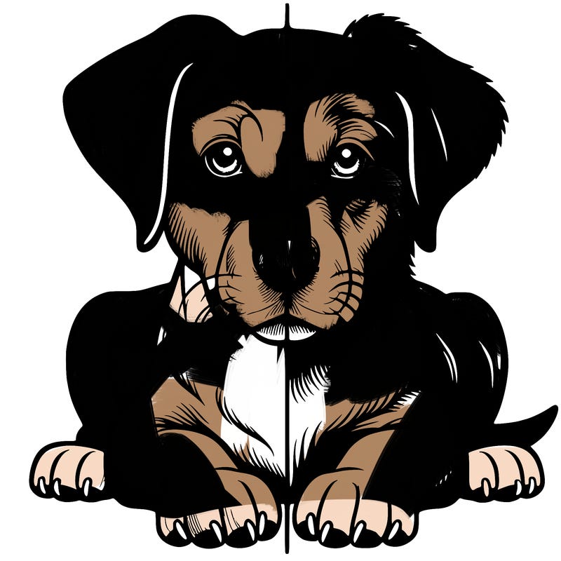 realistic dog split picture