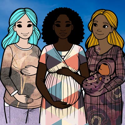 pregnant  woman 2 mom,s