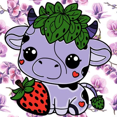cute strawberry cow