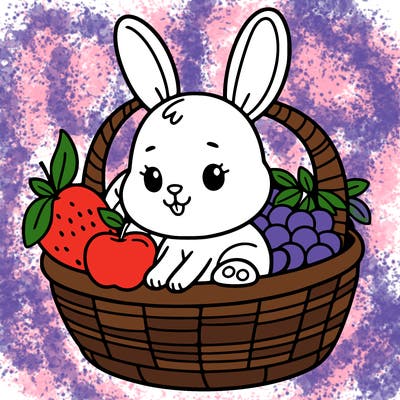 bunny in a fruit basket