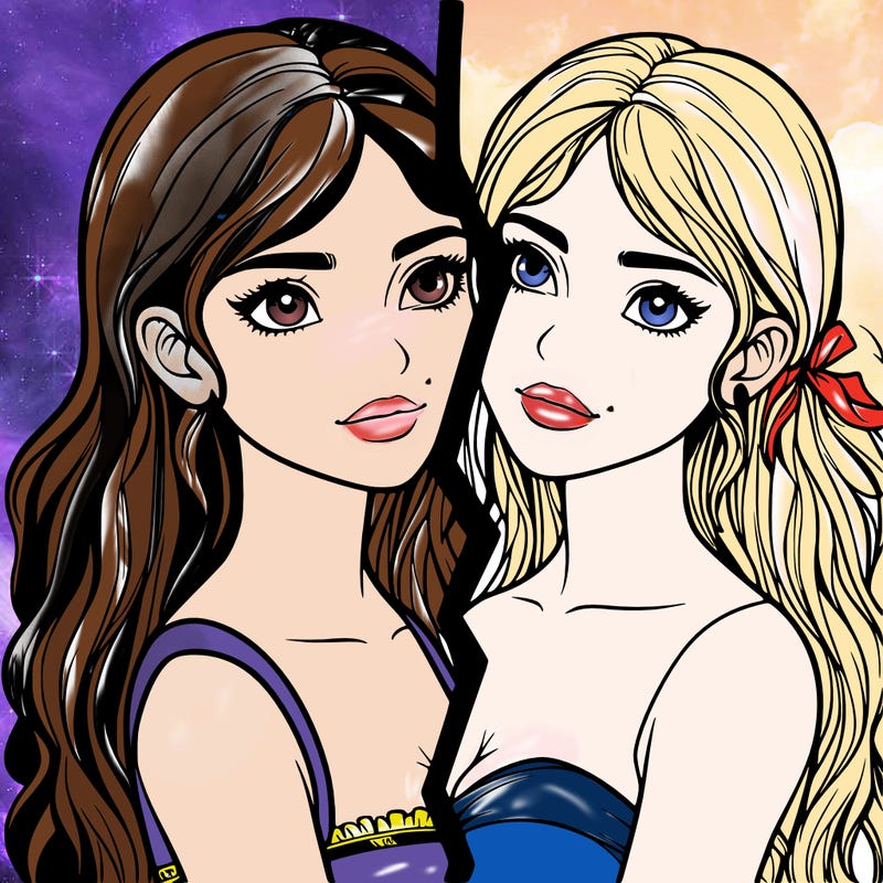 split realistic girl