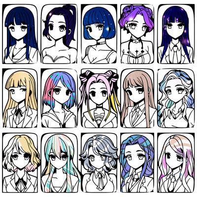 girls that look diffrent anime