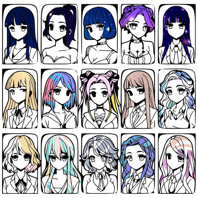 girls that look diffrent anime