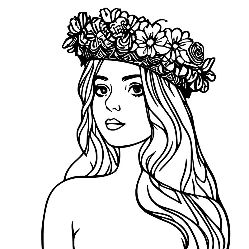 girl with flowers crown