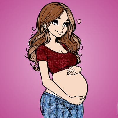 realistic pregnant girl