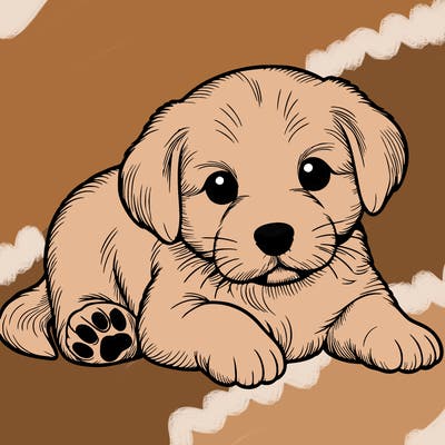 a cute realistic puppy