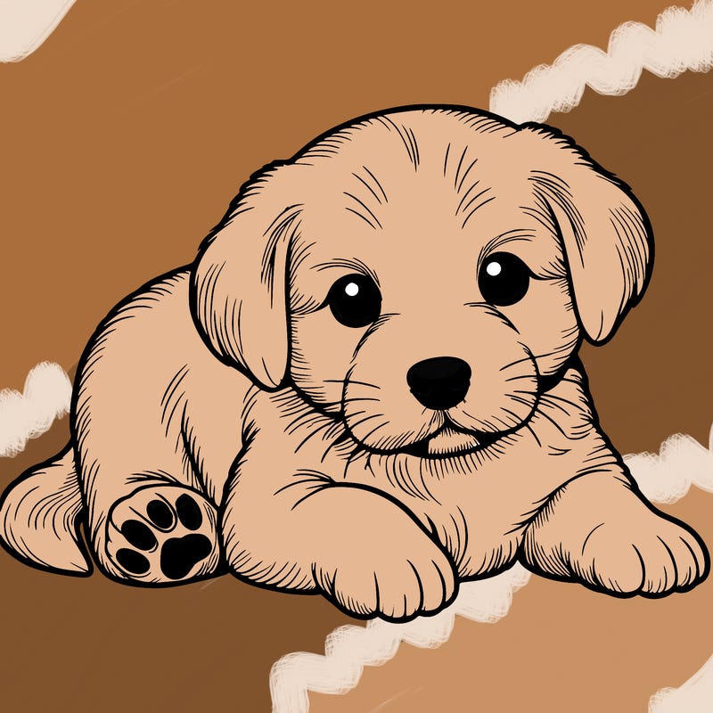 a cute realistic puppy