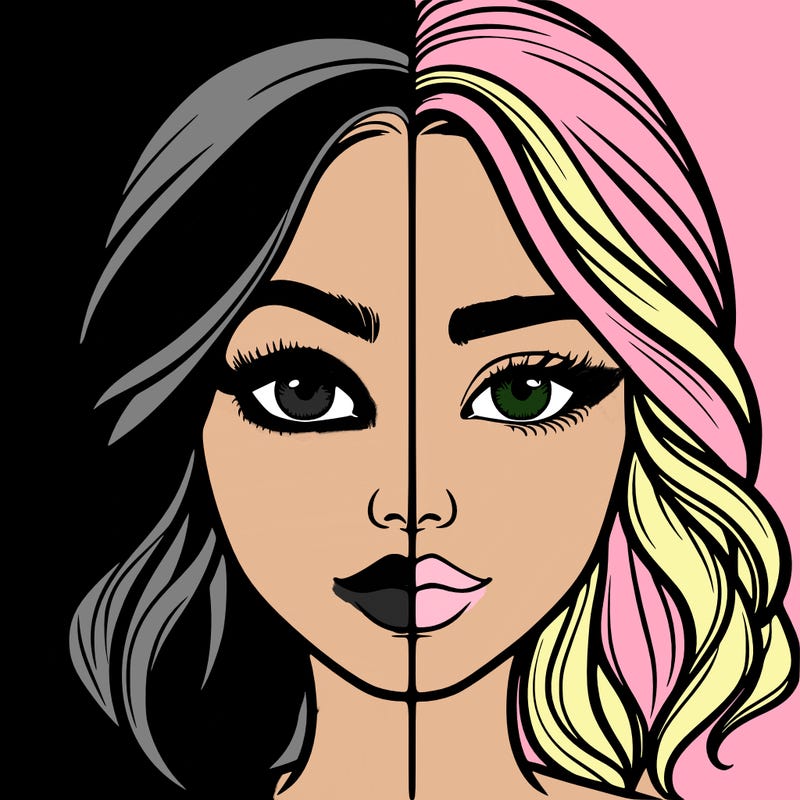 realistic girl split half