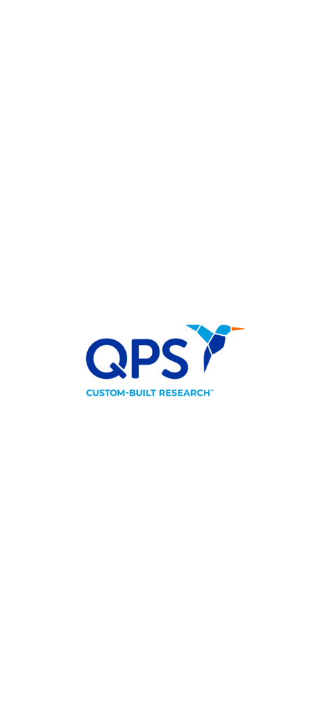 QPS Assay Finder - Pantalla de inicio de QPS Assay Finder con el logotipo de la empresa y el lema Custom-Built Research