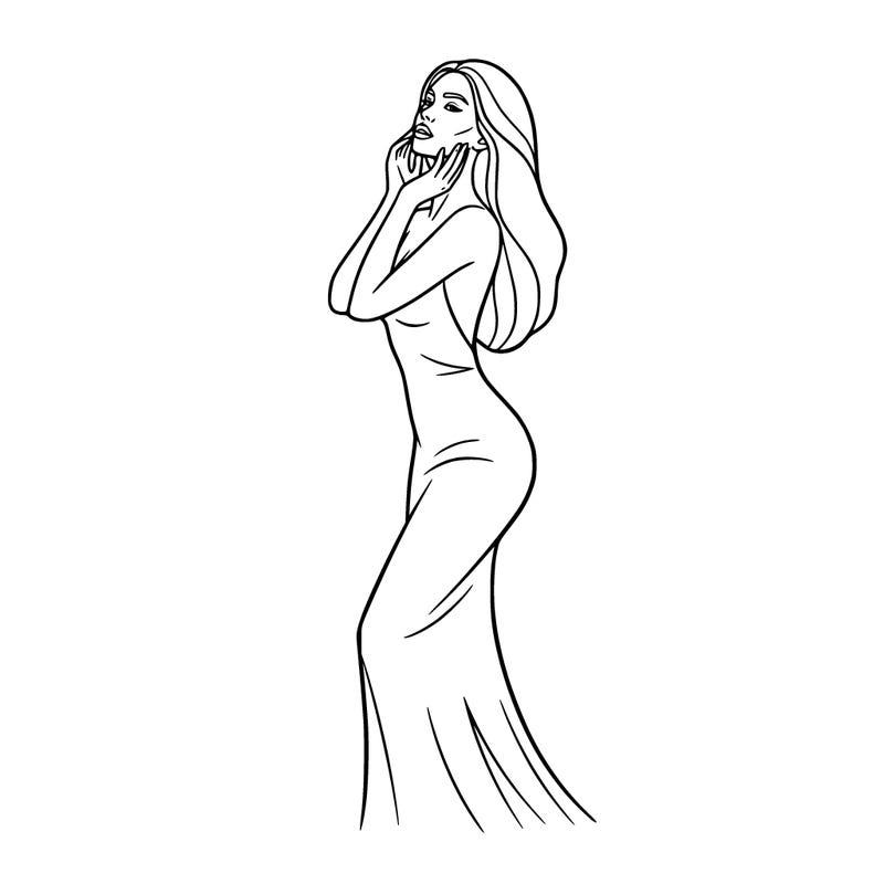 oustanding biologically perfect women posing  gorgeous  pose outlining face