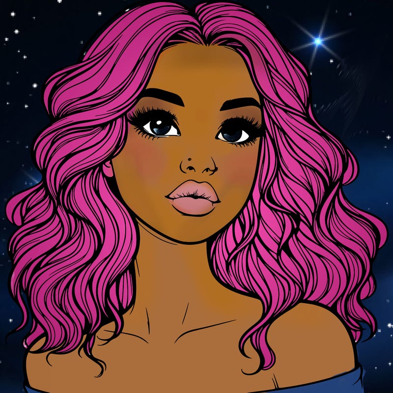 realistic girl with wavy hair and lips