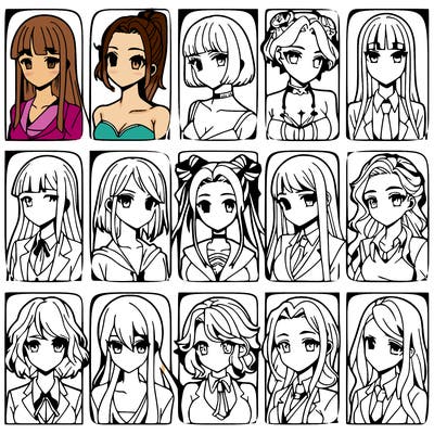 girls that look diffrent anime