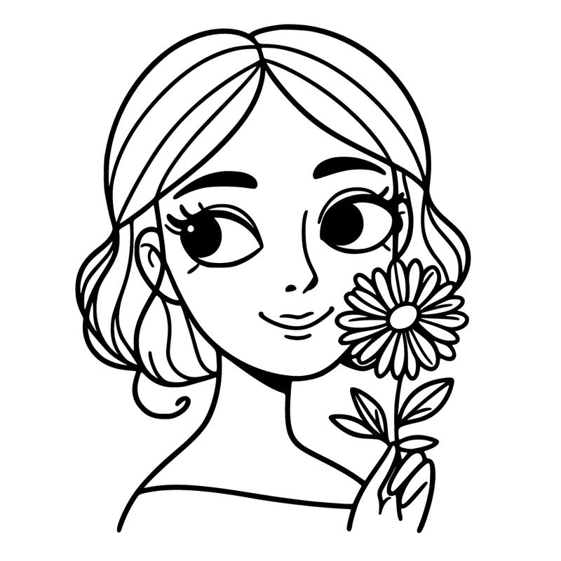 a woman with a flower