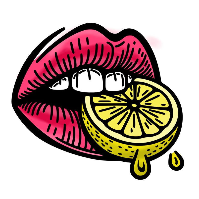 lips with lemon