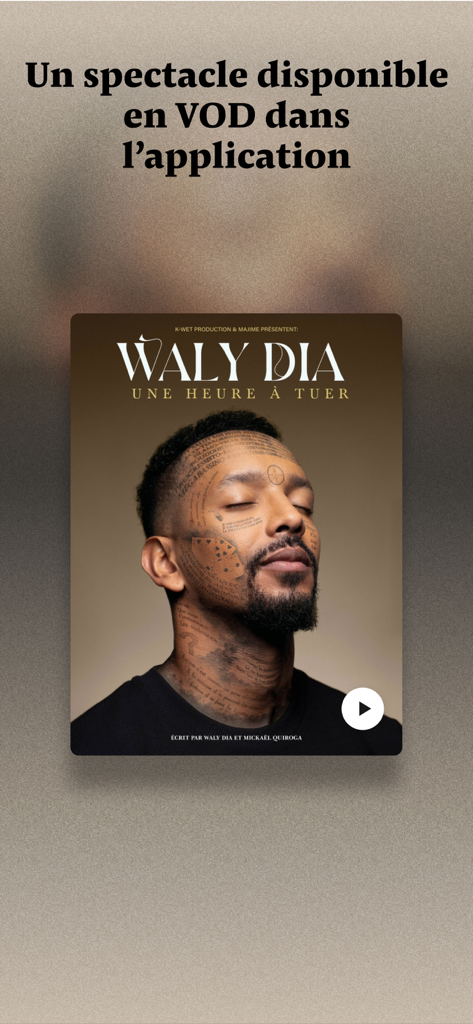 Mediapart, journal indépendant - Mediapart VODで視聴可能なWaly DiaのショーUne Heure a Tuerのプロモーションポスター