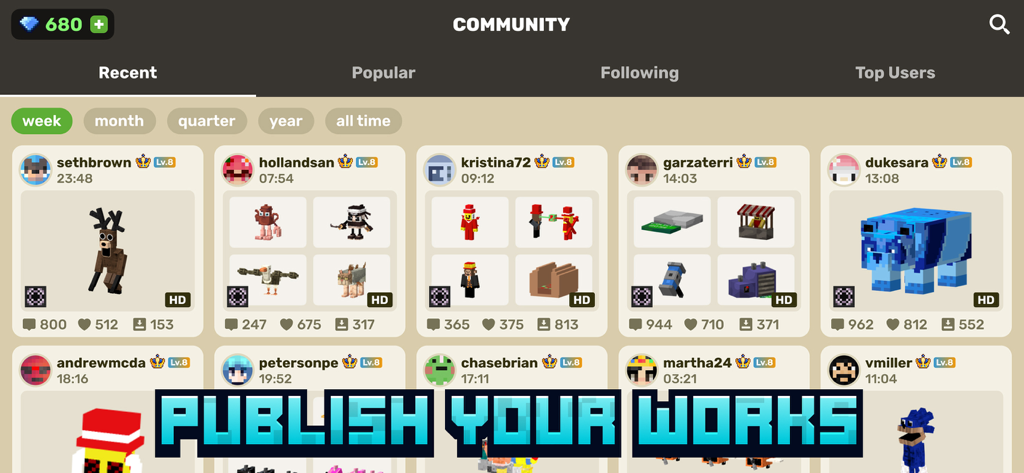 Craft Addons for MCPE - Community gallery of Craft Addons for MCPE displaying user created Minecraft skins and models