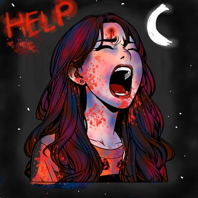 screaming realistic, girl