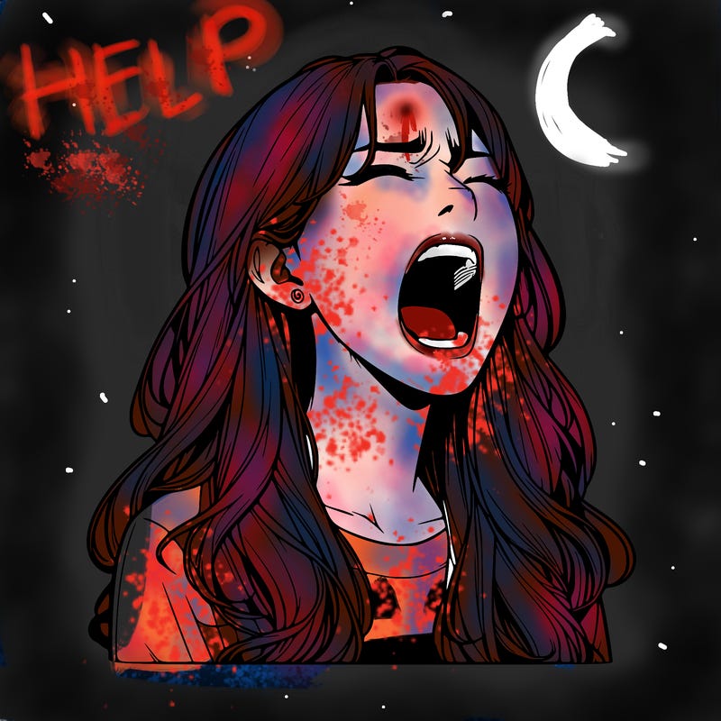 screaming realistic, girl