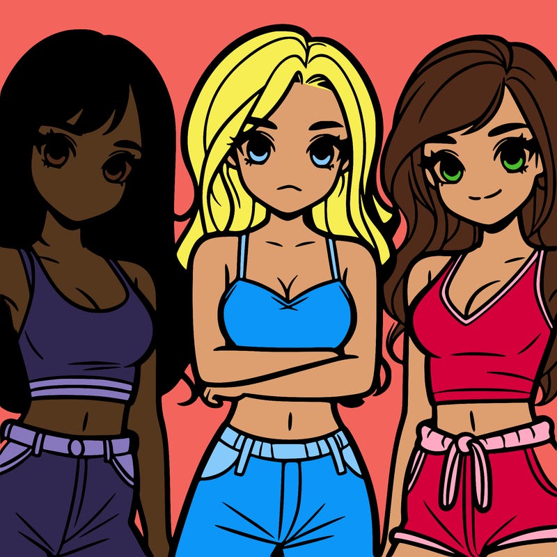 a group of teen girls with crop tops on
