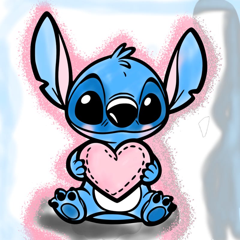 stich holding a heart