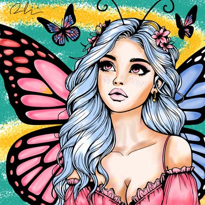 butterfly fairy realistic girl