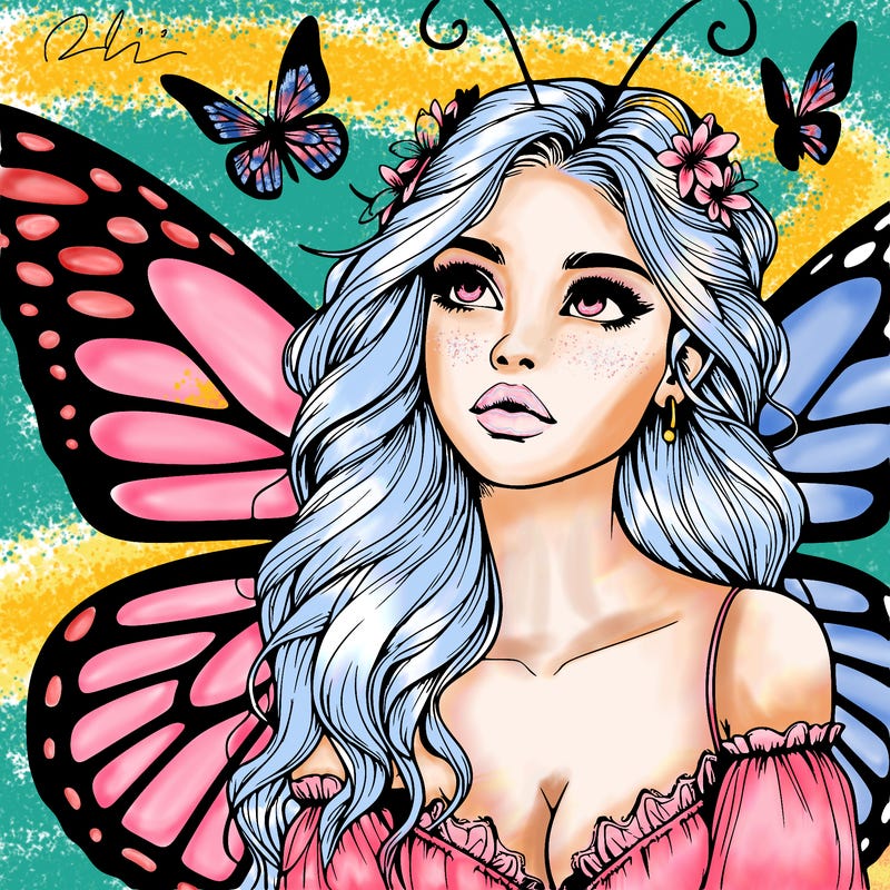 butterfly fairy realistic girl