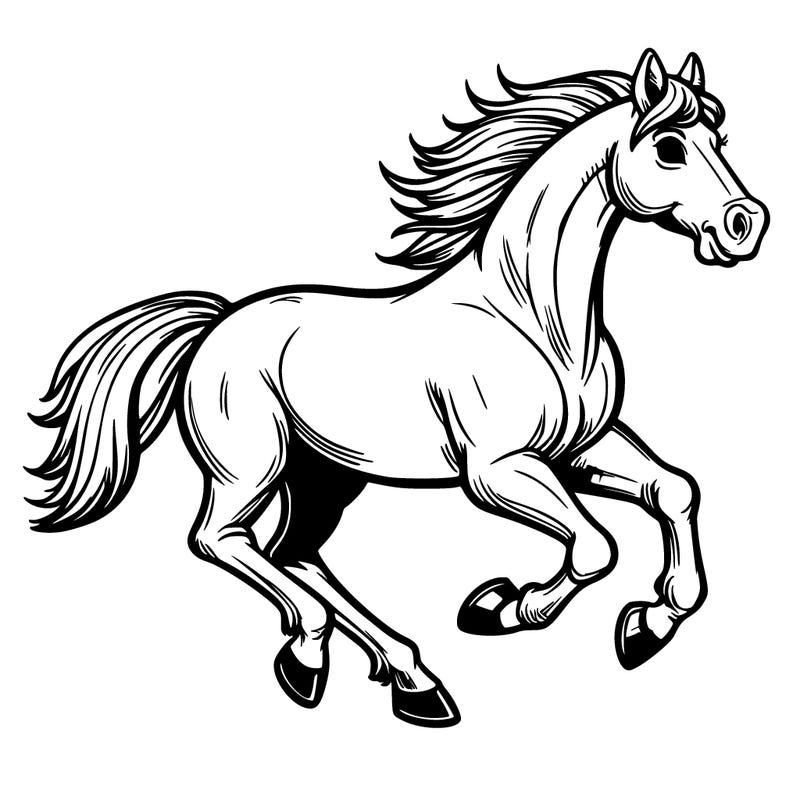 horse running detailed