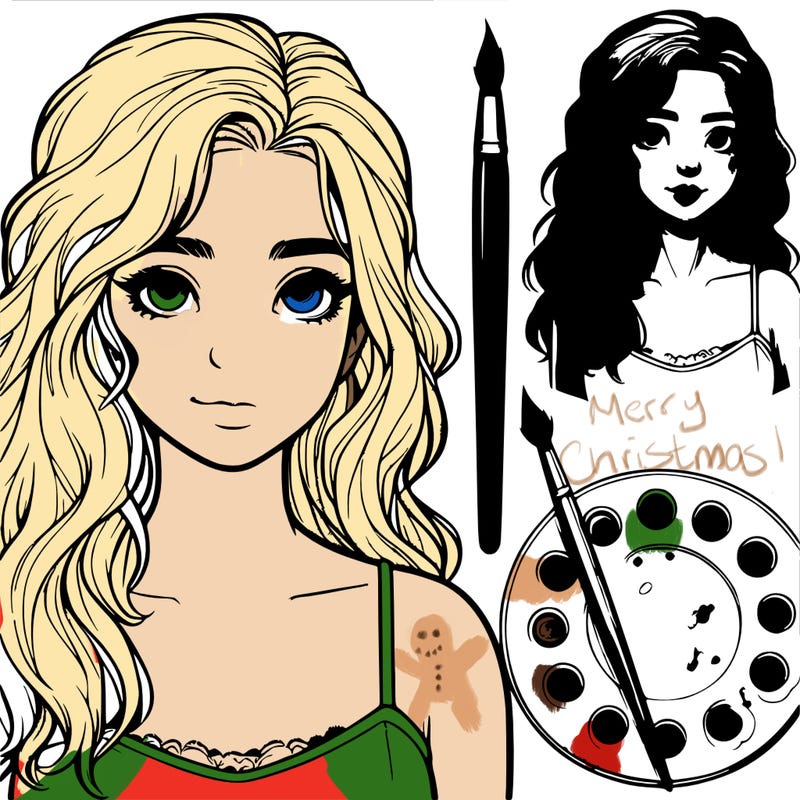 a realistic girl painting