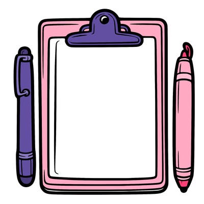 blank clip board with pen
