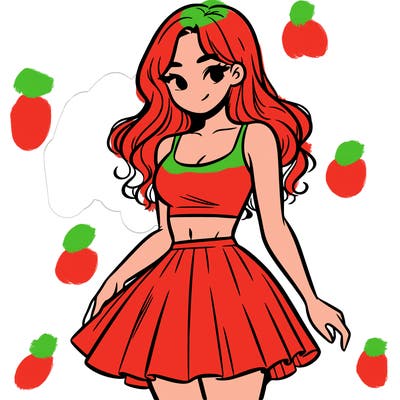 woman in a skirt and crop top