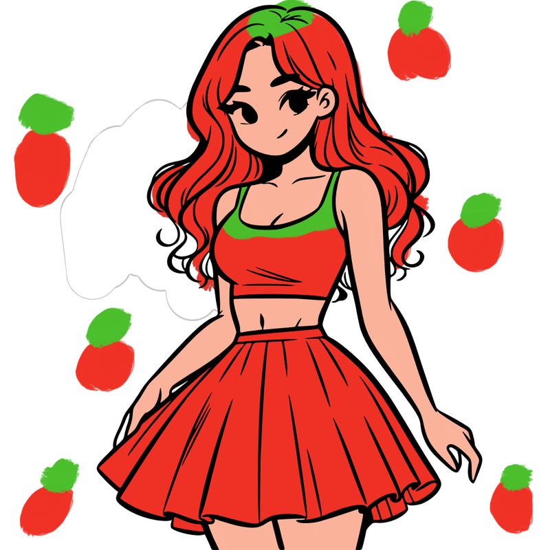 woman in a skirt and crop top