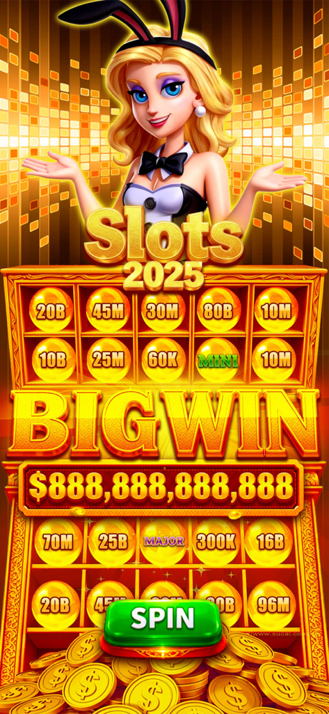 Classic Slots VIP - Classic Slots VIP game screen featuring a big win with a casino hostess character and golden coins