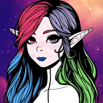 elf girl realistic dark fantasy