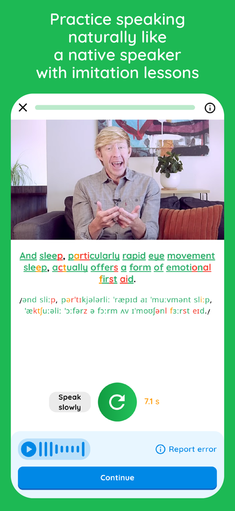 Learn English - Lingoland - Lingolandアプリの模倣レッスンを使用した英語スピーキング練習