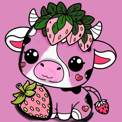 cute strawberry cow