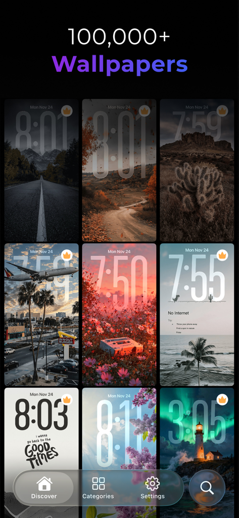 My Screen Wallpaper - Uma coleção de papéis de parede estéticos 4K para iPhone com paisagens naturais e designs minimalistas
