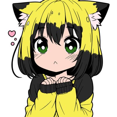 shy anime catgirl