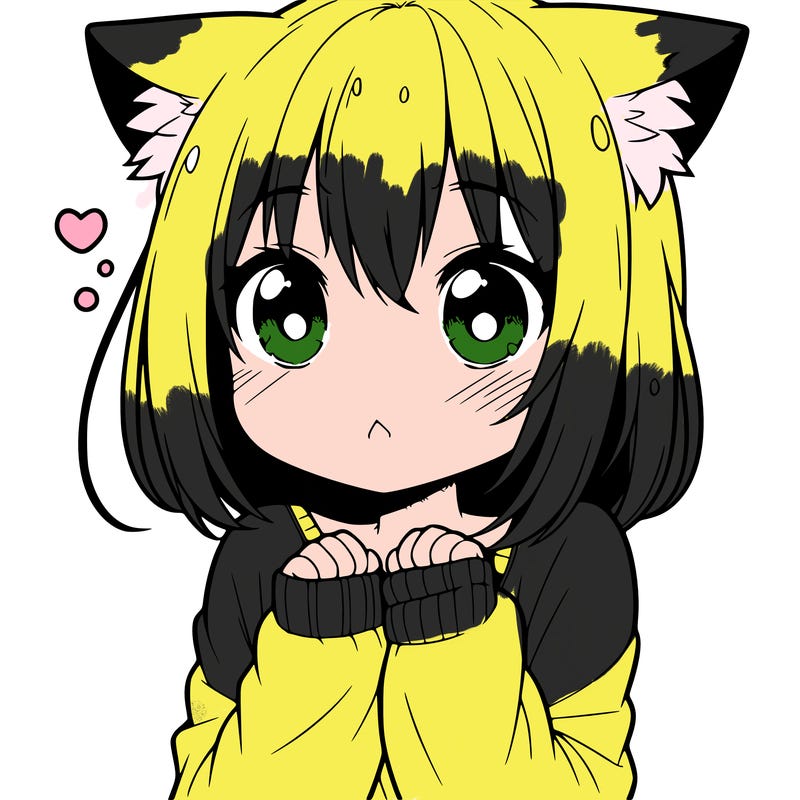 shy anime catgirl