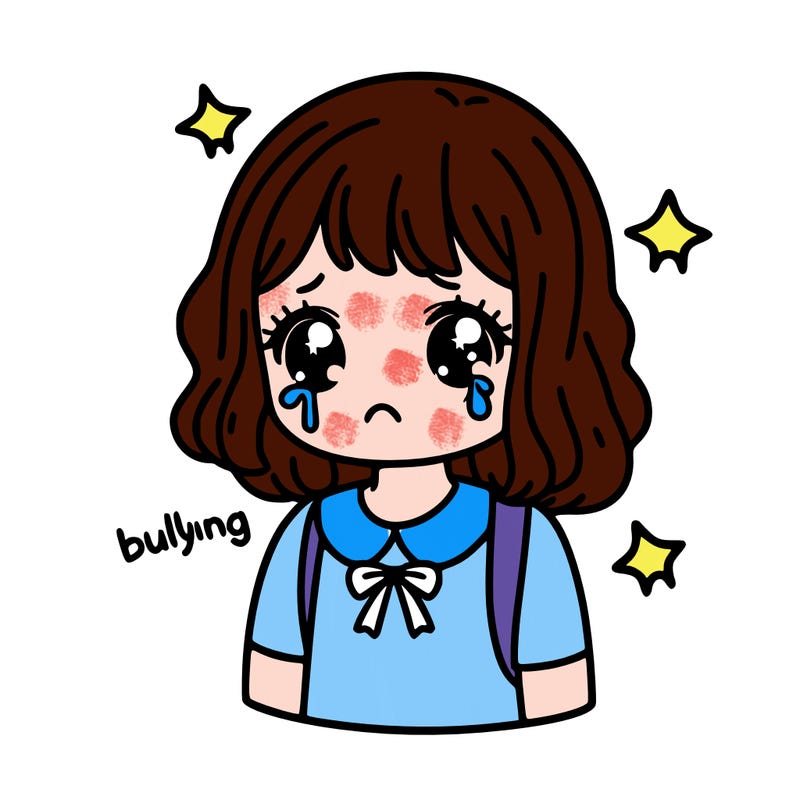 pretty girl getting bullied crying