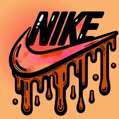 dripping nike logo