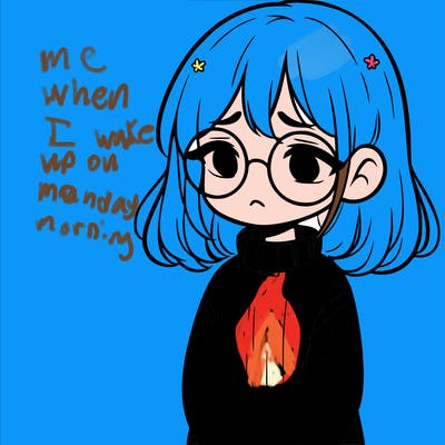 sad girl with glasses in a sweater