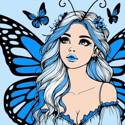 butterfly fairy realistic girl